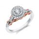 14k Gold Two-Tone Rose Gold Elegant Halo Engagement Ring