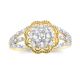 14k Gold Two-Tone Filigree Flower Diamond Ring