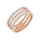 14k Rose Gold Three Band Diamond Ring