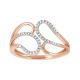 14k Rose Gold Fashion Diamond Bypass Loop Ring