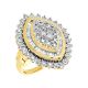 14k Yellow Gold 1 CTW Marquise Cluster Ring