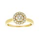 14k Yellow Gold Cluster Flower Solitaire 
