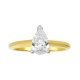 14k Yellow Gold Pear Shaped Lab Grown Diamond Solitaire Ring 