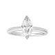 14k white gold marquise lab grown solitaire ring front view