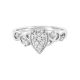 14k White Gold Pear Shaped Cluster Engagement Ring