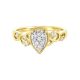 14k Yellow Gold Pear Shaped Cluster Engagement Ring