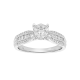 14k White Gold Round Cluster Diamond Ring 
