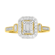 14K Yellow Gold Emerald Head Halo Diamond Ring