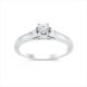 14k white gold princess cut center engagement ring front view