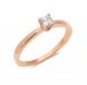 14k Rose Gold Princess Cut 1/6 Ct. Solitaire Engagement Ring with Heart Setting