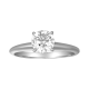 14k white gold round cut lab grown diamond solitaire ring front view