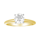 14k yellow gold round cut lab grown diamond solitaire ring front view