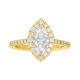 14K Yellow Gold Marquise Lab Grown Diamond Halo Fancy Ring