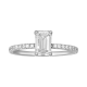 14k white gold emerald hidden halo lab grown diamond ring front view
