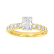 14K Yellow Gold Radiant Lab Grown Diamond Pave Shank Ring