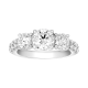 14K White Gold 3 Stone Lab Grown Diamond Ring