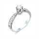 14k White Gold 1/2 Ct. T.W. Crown Solitaire Engagement Rings