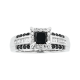 14k white gold princess cut black diamond ring front view