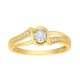 10k Yellow Gold Round Cluster Ladies Diamond Promise Ring