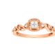 10k Rose Gold Cushion Halo Diamond Ring 