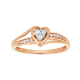 10k rose gold round bypass diamond promise ring front view