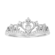 14k white gold tiara amor diamond ring front view
