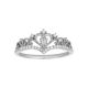 14k white gold tiara amor diamond ring front view
