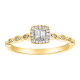 10K Yellow Gold Emerald Shaped Promise Ring 
