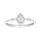 10k white gold pear shaped twisted band promise ring front view