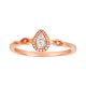 10K Rose Gold Pear Shaped Twisted Band Promise Ring 