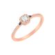 10K Rose Gold Square Head with Side Sapphires Diamond Ring 
