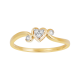 10k yellow gold heart with curled end diamond promise ring front view
