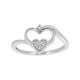 10k White Gold Double Heart Diamond Promise Ring