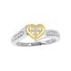 10k White and Yellow Gold Diamond Heart Promise Ring