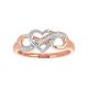 14k Gold Two-Tone Heart Infinity with Diamond Accent Ring front view