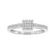 14k White Gold Princess Cluster Promise Ring front view