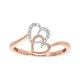 10k Rose Gold Diamond Interlocked Hearts Ring