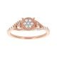 10k Rose Gold Round Cluster Vintage Diamond Promise Ring