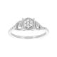 10k White Gold Round Cluster Vintage Diamond Promise Ring