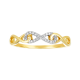 14k two tone gold infinity diamond promise ring front view