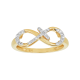 10k Yellow Gold Cross Infinity Diamond Ring 