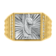 14k Gold Two Gold Diamond Cut Square St. Jude Ring 