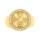 14k yellow gold diamond cut our lady of guadalupe ring front view