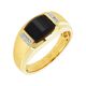 Mens 14k Yellow Gold Ring with Onyx