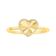 14k gold two tone heart ring front view