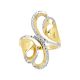 14k gold two-tone swirl fashion ring front view