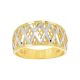14k Gold Two-Tone Wide Criss-Cross Ring