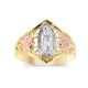 14k gold tri-color guadalupe filigree ring front view