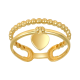 14k Yellow Gold Dangle Heart Design Ring 