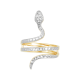 14k Gold Two Tone Snake Diamond Cut Ring 